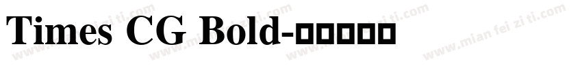 Times CG Bold字体转换